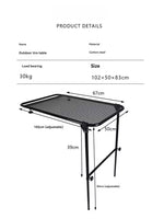 Heavy Duty Car Table Mount – Adjustable & Foldable Tyre Camping Table (Black)
