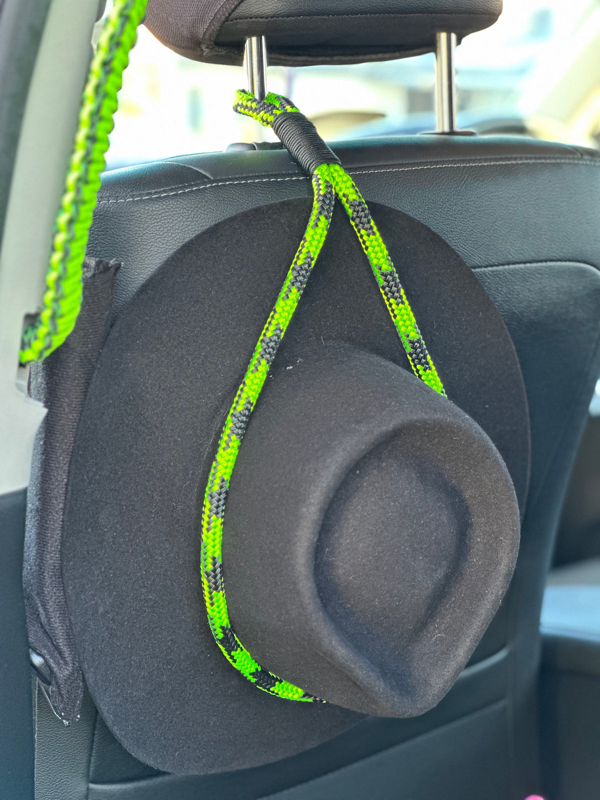 Paracord Headrest hat holder