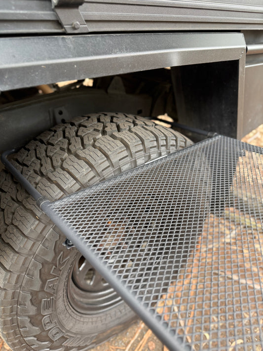 Heavy Duty Car 2 Table Mount – Adjustable & Foldable Tyre Camping Table (Black)