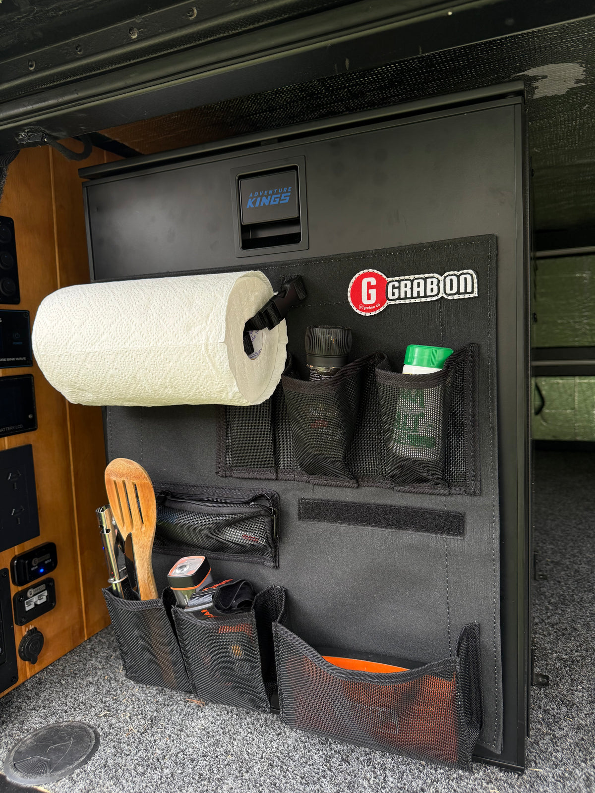 4WD Fridge Organiser Panel – Australian Made Velcro Storage Holder