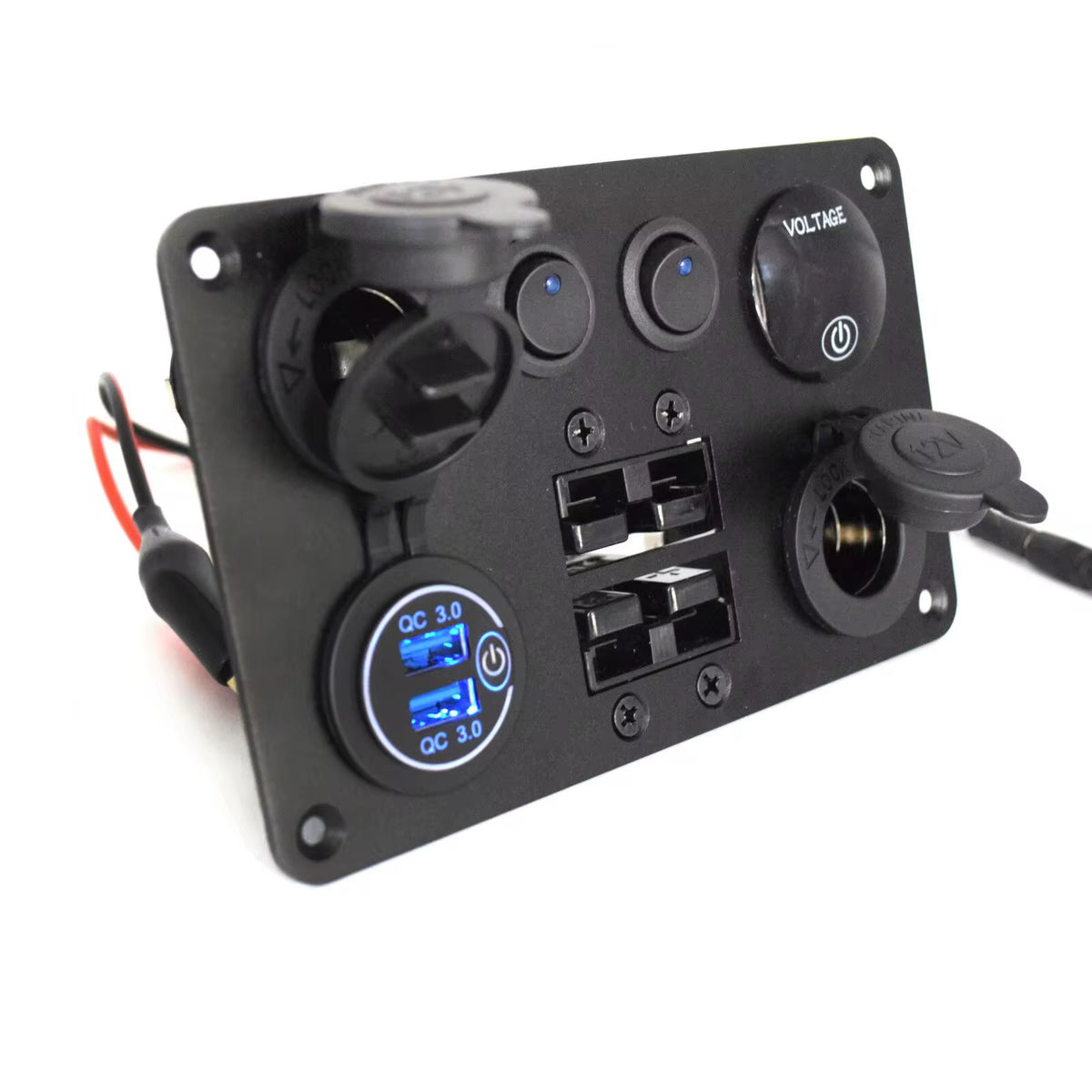 12V / 24V Waterproof Switch Panel with USB, Anderson Plug & Voltmeter caravan ￼